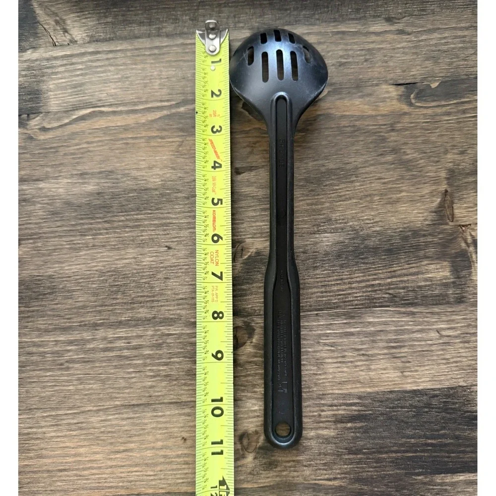 Slotted Serving Spoon Kitchen Utensil Black Heat Resistant Excellent